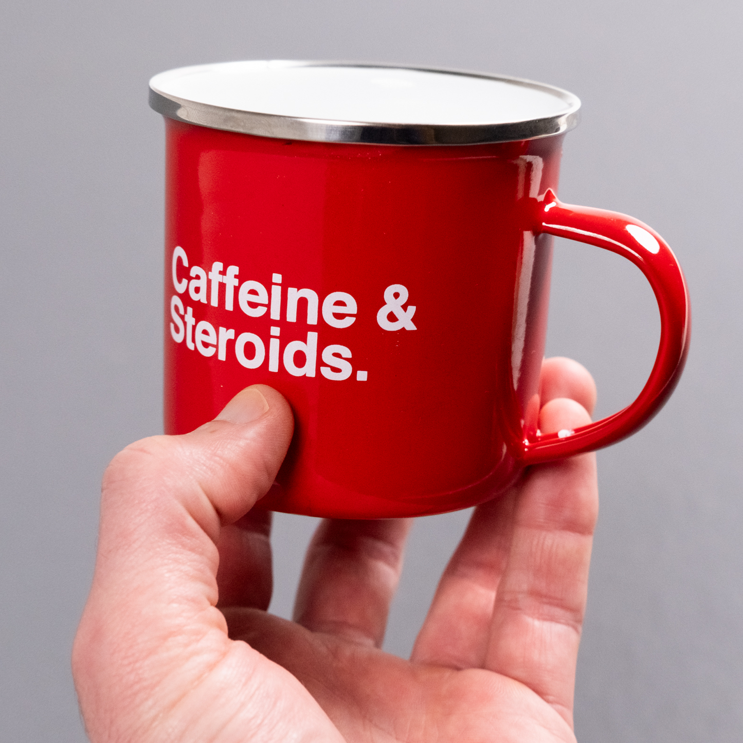 Caffeine and 'Roids - Enamel Mug